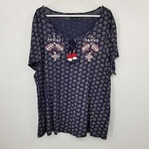 Lane Bryant Short Sleeved Patriotic Women's Short Sleeved Shirt‎ Size 22/24